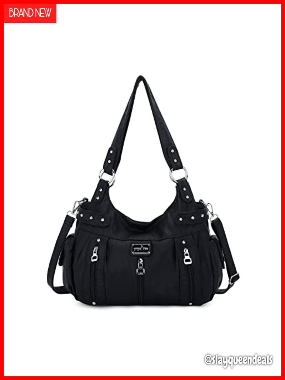 Women's Faux Leather Crossbody Hobo Satchel Handbag with Adjustable Strap